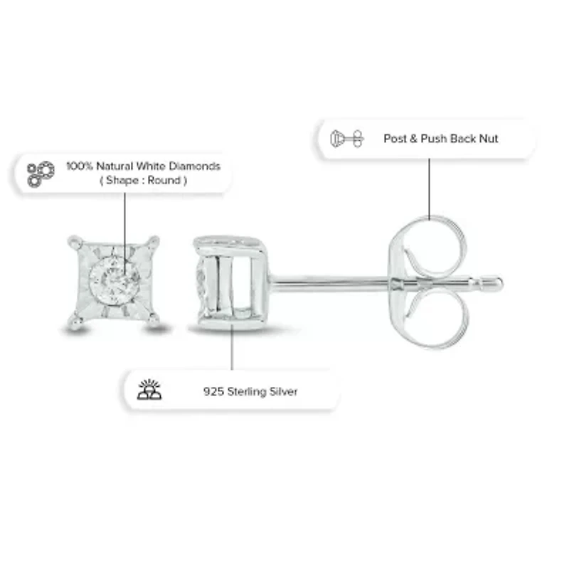Diamond Accent White Diamond Miracle Plate Stud Earring in Sterling Silver