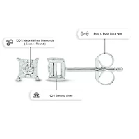 Diamond Accent White Diamond Miracle Plate Stud Earring in Sterling Silver