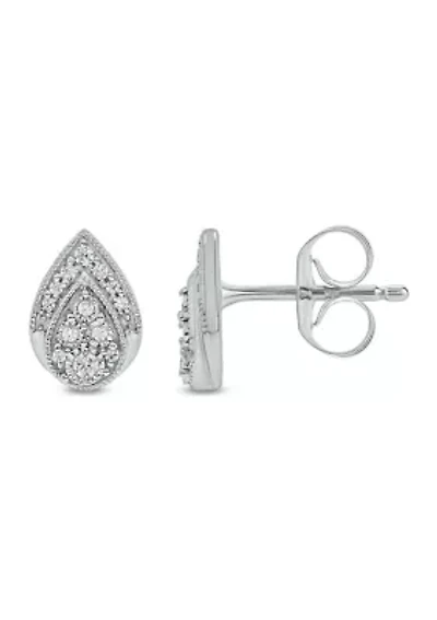 1/10 ct. t.w. Diamond Pear Earring in Sterling Silver