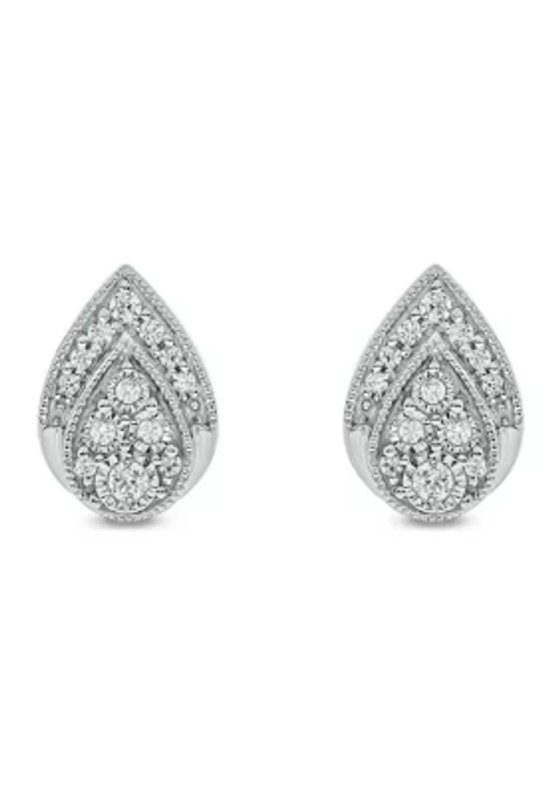 1/10 ct. t.w. Diamond Pear Earring in Sterling Silver