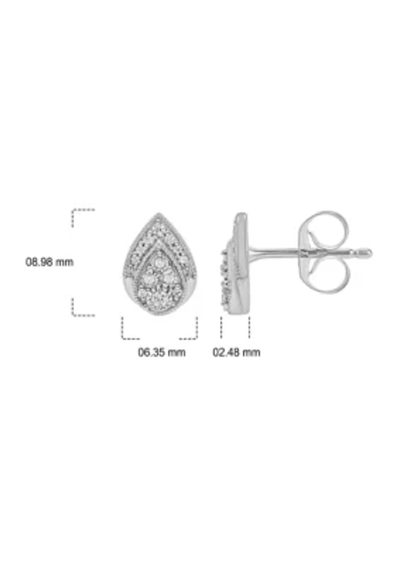 1/10 ct. t.w. Diamond Pear Earring in Sterling Silver