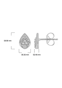 1/10 ct. t.w. Diamond Pear Earring in Sterling Silver