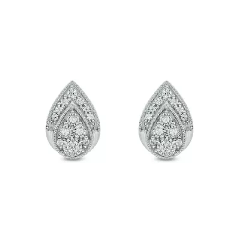 1/10 ct. t.w. Diamond Pear Earring in Sterling Silver