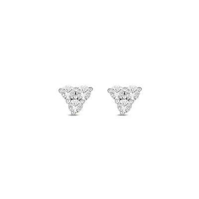 Lab Created 1/10 Carat Lab Grown Diamond Triangle Stud Earring in 10KT Gold