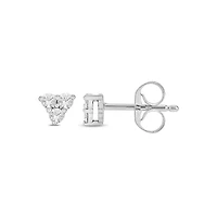 Lab Created 1/10 Carat Lab Grown Diamond Triangle Stud Earring in 10KT Gold