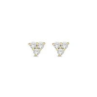 Lab Created 1/10 Carat Lab Grown Diamond Triangle Stud Earring in 10KT Yellow Gold