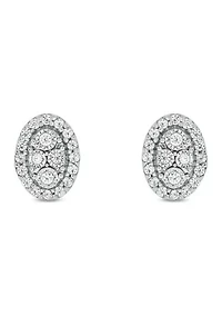 1/6 ct. t.w. Diamond with Miracle Plate Earring in Sterling Silver