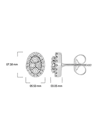 1/6 ct. t.w. Diamond with Miracle Plate Earring in Sterling Silver