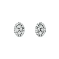 1/6 ct. t.w. Diamond with Miracle Plate Earring in Sterling Silver