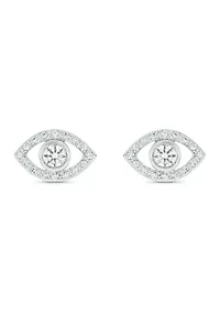 Lab Created 1/6 ct. t.w. Diamond Evil Eye Earring in Sterling Silver