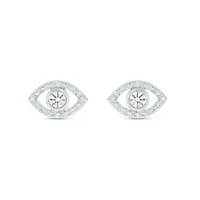 Lab Created 1/6 ct. t.w. Diamond Evil Eye Earring in Sterling Silver