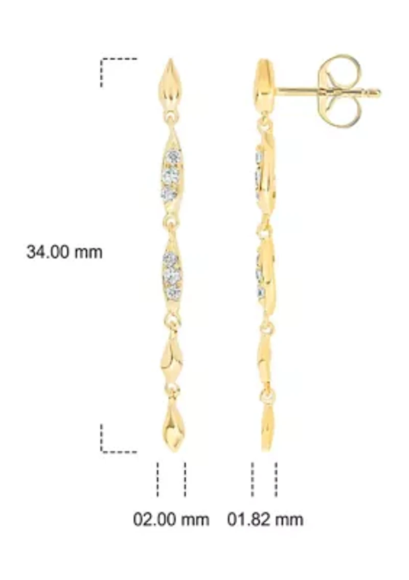 1/6 ct. t.w. Diamond liner Earring in 10K Yellow Gold