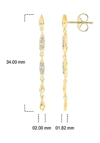 1/6 ct. t.w. Diamond liner Earring in 10K Yellow Gold