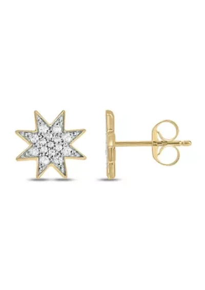 1/5 ct. t.w. Diamond Star Earring in 10K Yellow Gold