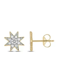 1/5 ct. t.w. Diamond Star Earring in 10K Yellow Gold