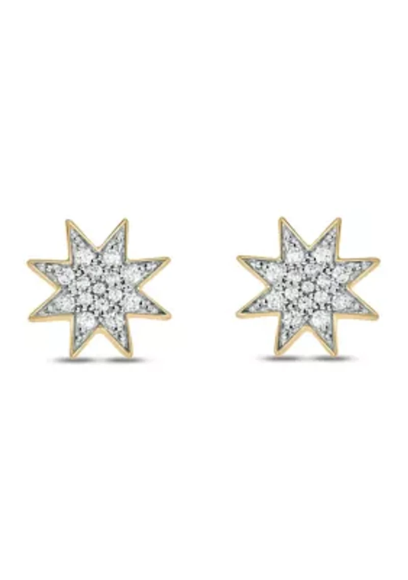 1/5 ct. t.w. Diamond Star Earring in 10K Yellow Gold