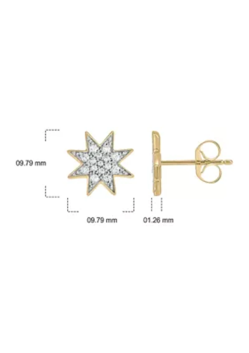 1/5 ct. t.w. Diamond Star Earring in 10K Yellow Gold