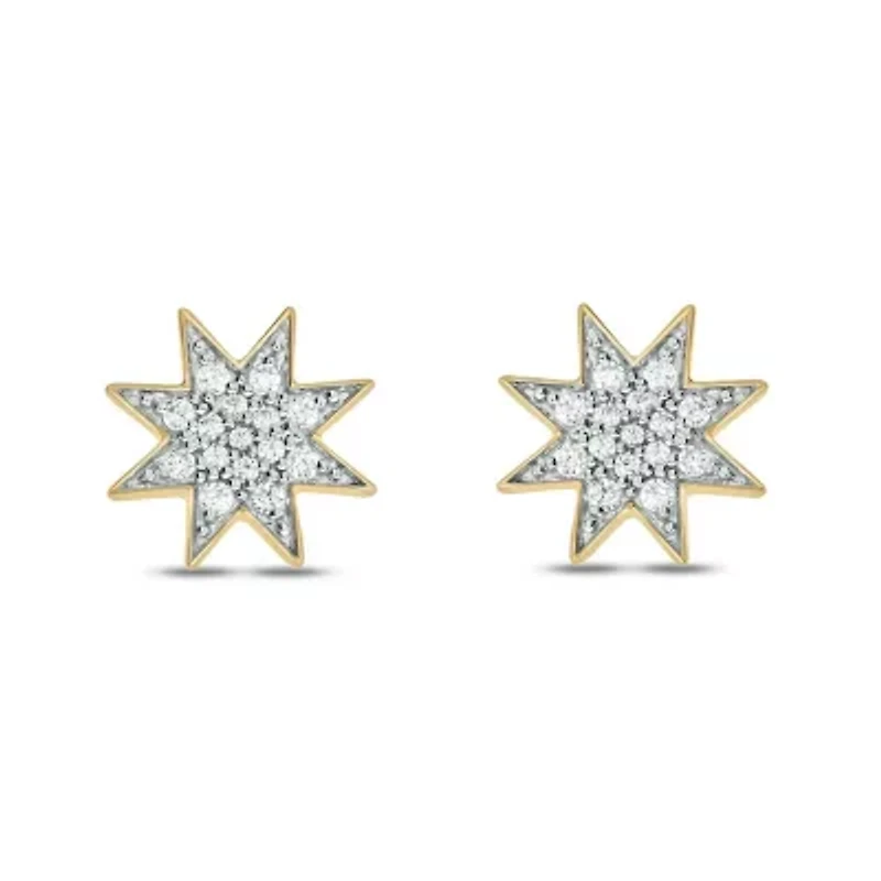 1/5 ct. t.w. Diamond Star Earring in 10K Yellow Gold