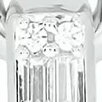 1/ ct. t.w. Diamond Paper Clip Styled Earring in Sterling Silver
