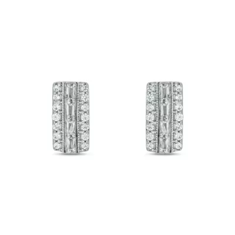 1/5 ct. t.w. Diamond Bar Earring In Sterling Silver