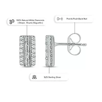 1/5 ct. t.w. Diamond Bar Earring In Sterling Silver