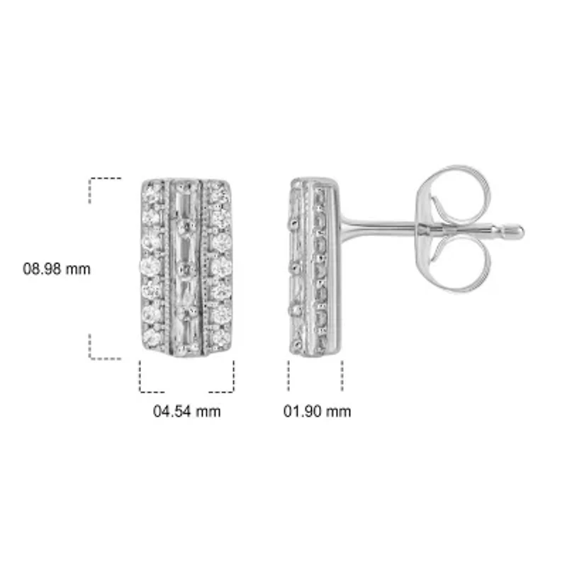 1/5 ct. t.w. Diamond Bar Earring In Sterling Silver