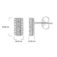 1/5 ct. t.w. Diamond Bar Earring In Sterling Silver