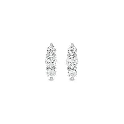 Lab Created 1/5 Carat 3 Lab Grown Diamond Stud Earring in 10KT Gold