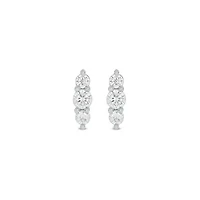 Lab Created 1/5 Carat 3 Lab Grown Diamond Stud Earring in 10KT White Gold