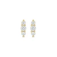Lab Created 1/5 Carat 3 Lab Grown Diamond Stud Earring in 10KT Yellow Gold