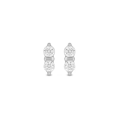 Lab Created 1/5 Carat Two Lab Grown Diamond Fashion Earring in Sterling Silver