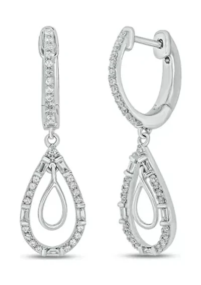 1/4 ct. t.w. Diamond Drop Earring In Sterling Silver