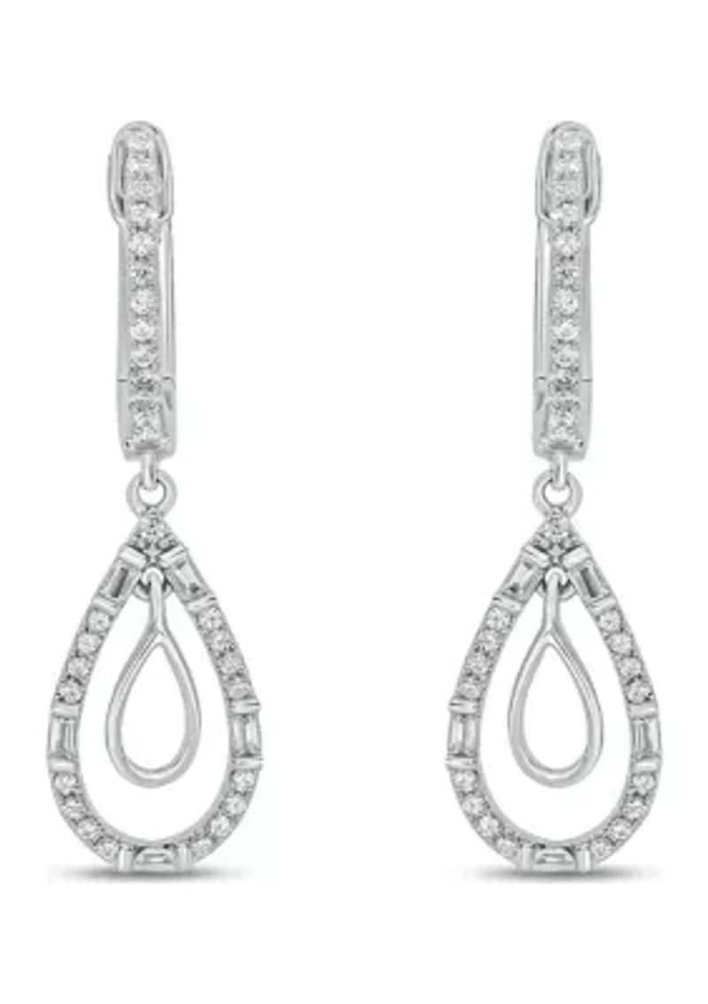 1/4 ct. t.w. Diamond Drop Earring In Sterling Silver