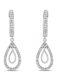 1/4 ct. t.w. Diamond Drop Earring In Sterling Silver