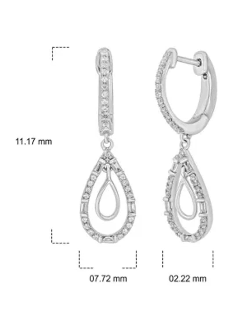 1/4 ct. t.w. Diamond Drop Earring In Sterling Silver