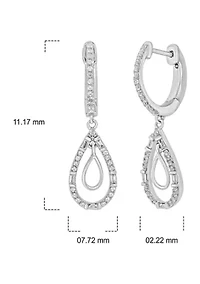 1/4 ct. t.w. Diamond Drop Earring In Sterling Silver