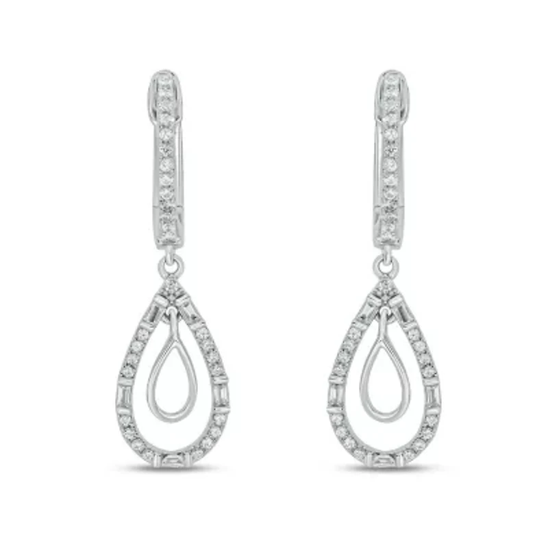1/4 ct. t.w. Diamond Drop Earring In Sterling Silver