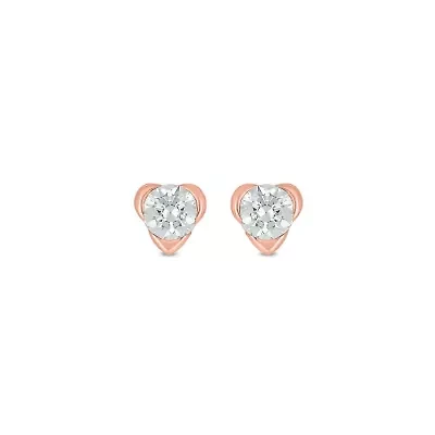 Lab Created 1/4 Carat Lab Grown Diamond Heart Shaped Studs Earring in 10KT Gold