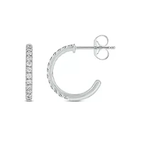 Lab Created 1/4 Carat Lab Grown Diamond Hoop Earrings in Sterling Silver