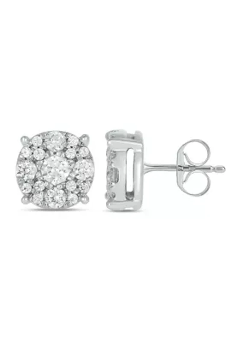1/3 ct. t.w. Diamond Stud Earring In 10K White Gold