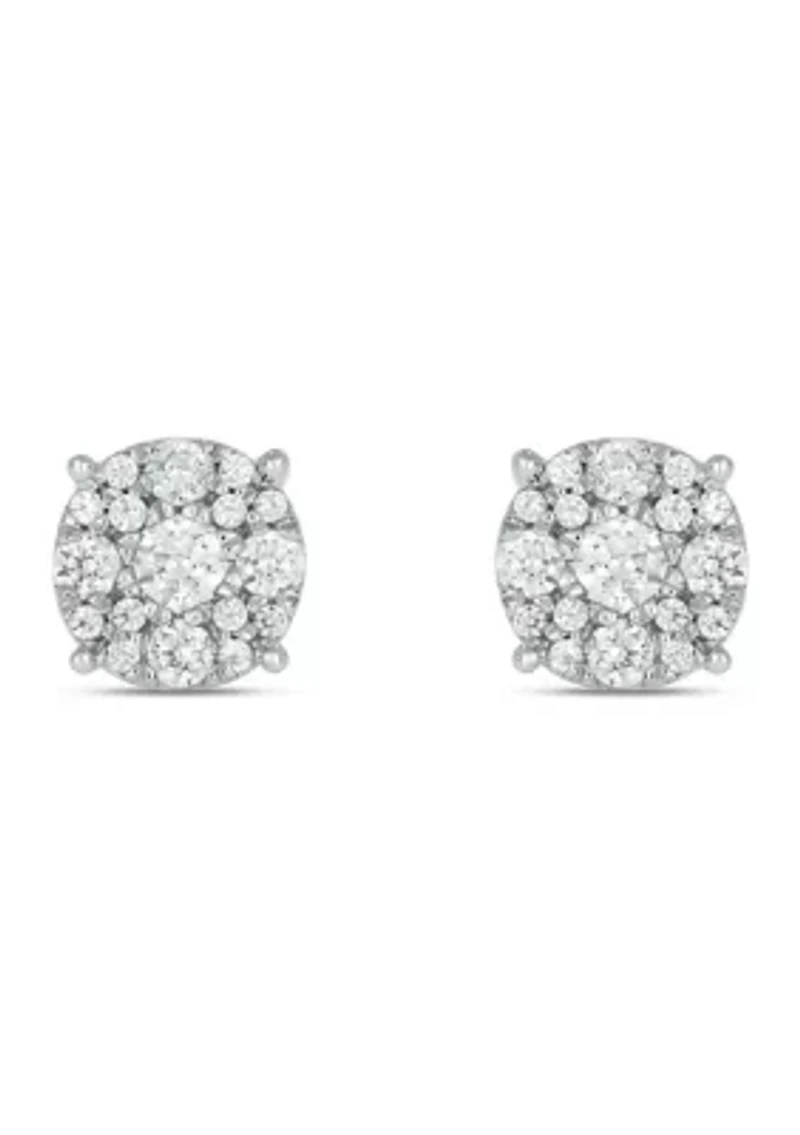 1/3 ct. t.w. Diamond Stud Earring In 10K White Gold