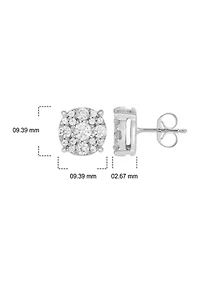 1/3 ct. t.w. Diamond Stud Earring In 10K White Gold
