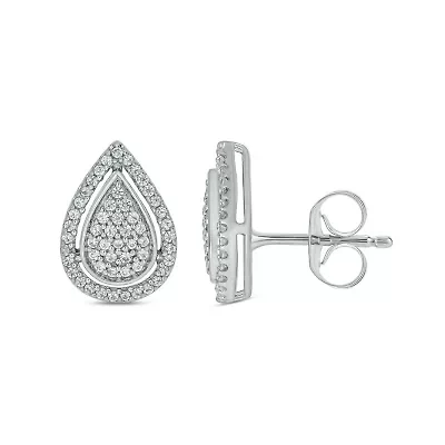 1/3 ct. t.w. Diamond Pear Earring In Sterling Silver