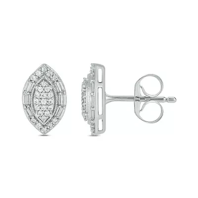 1/3 ct. t.w. Diamond Marquise Earring In Sterling Silver