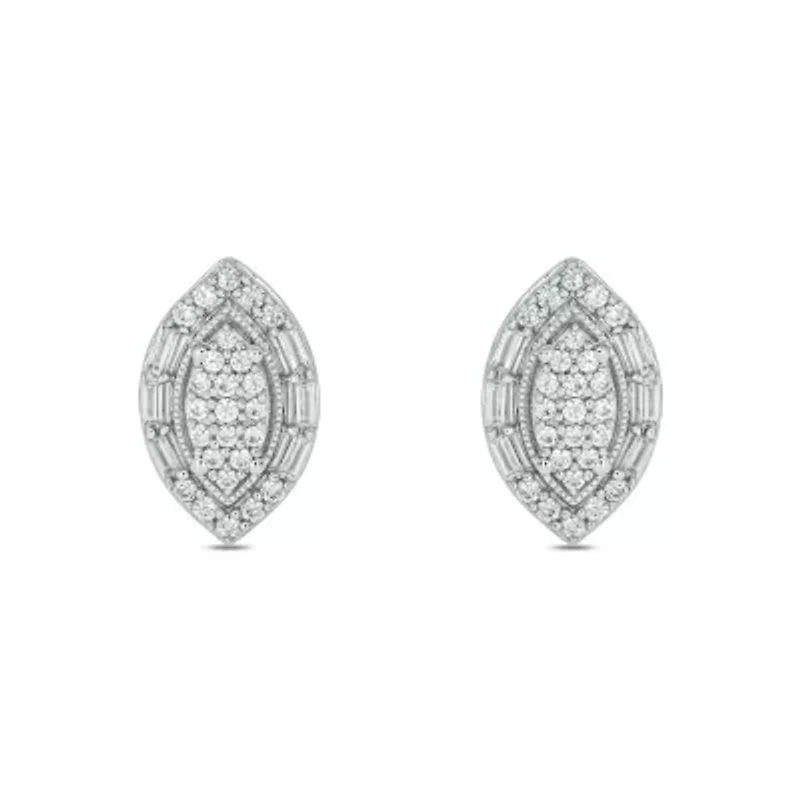 1/3 ct. t.w. Diamond Marquise Earring In Sterling Silver