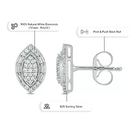 1/3 ct. t.w. Diamond Marquise Earring In Sterling Silver