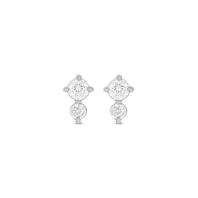 Lab Created 1/3 Carat Two Stone Lab Grown Diamond Earring in Sterling Silver