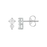Lab Created 1/3 Carat Two Stone Lab Grown Diamond Earring in Sterling Silver