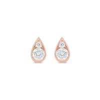 Lab Created 3/8 Carat Lab Grown Diamond Pear Shape Studs Earring in 10KT Rose Gold