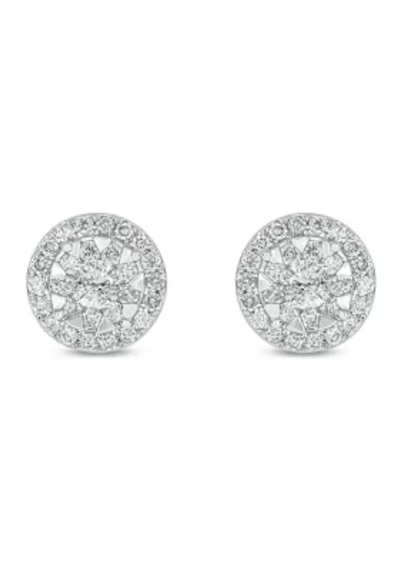 1/2 ct. t.w. Diamond Stud Earring In 10K White Gold